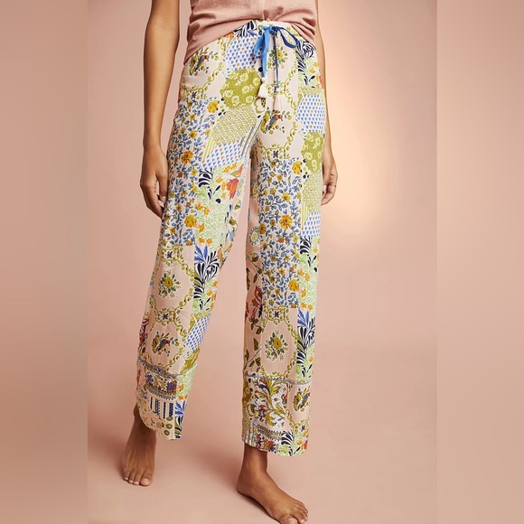 Anthropologie Adair Patchwork Floral Drawstring Sleep Pants - Picture 2 of 10